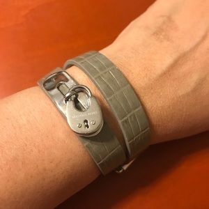 MK Silver and Grey Wraparound Bracelet